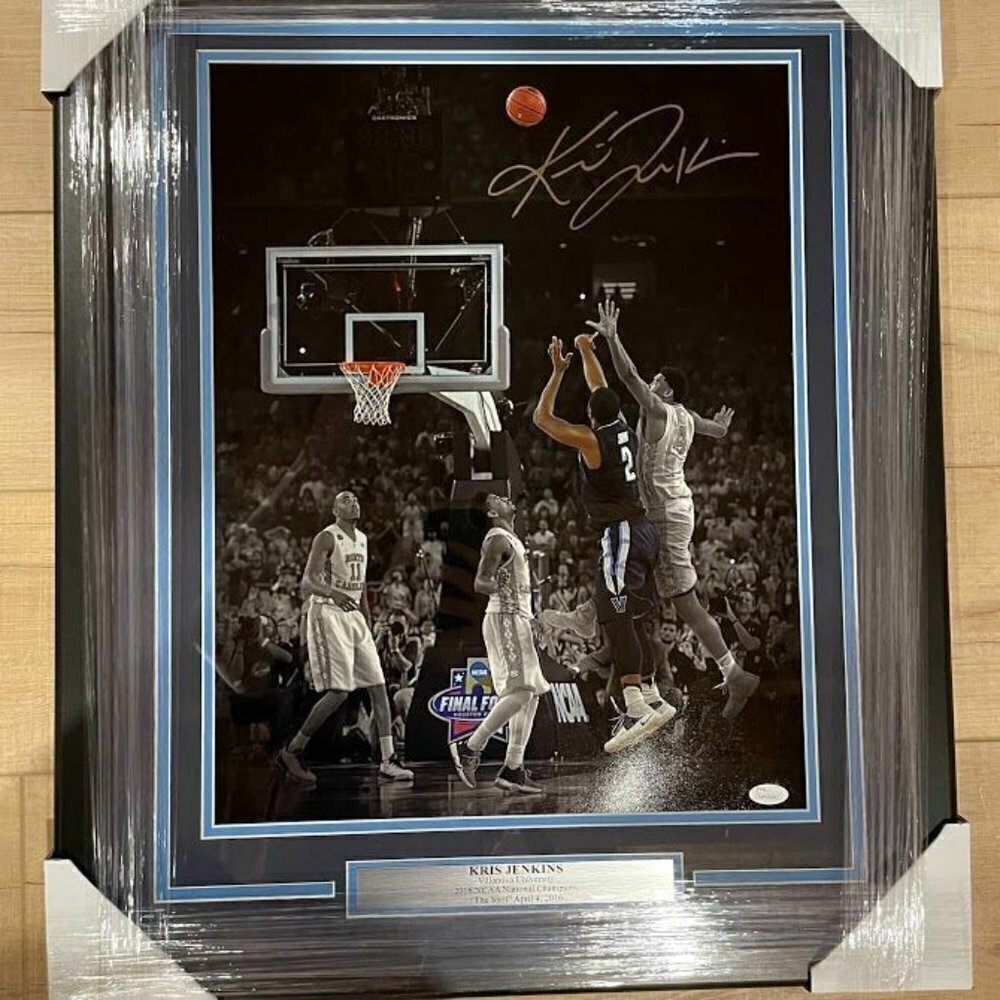 Kris Jenkins signed autographed "the Shot" Villanova 16x20 framed photo JSA